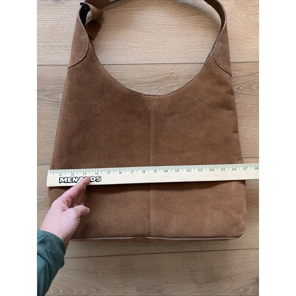 Margot New York Suede Leather Bucket Shoulder‎ Tote Bag - Cognac Brown NWT